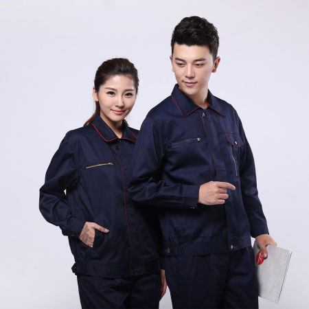 藏青拼大紅廣告業(yè)工作服AC099-GG
