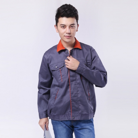 灰色拼橘黃春秋工作服AC024-1-CQ