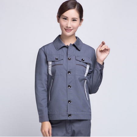 清灰拼銀灰全棉春秋季工作服AC06-2