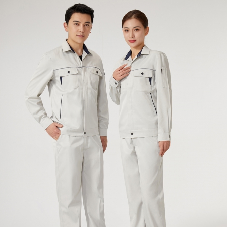 淺藍(lán)拼淺灰色工作服AC2201-4