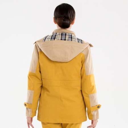 冬季服裝廠家冬季工作服黃拼灰色MF20-4