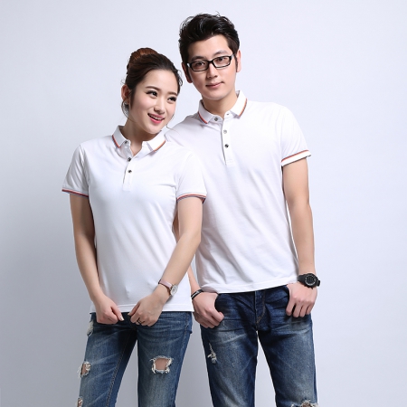 彩蘭提花翻領超爽蠶絲棉T恤衫ID6880-2