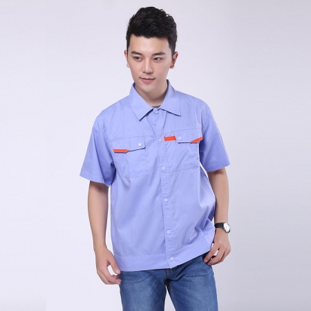 淺藍(lán)色短袖工作服AD046-DX