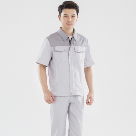 米白拼淺灰夏季工作服AD20-3-XJ