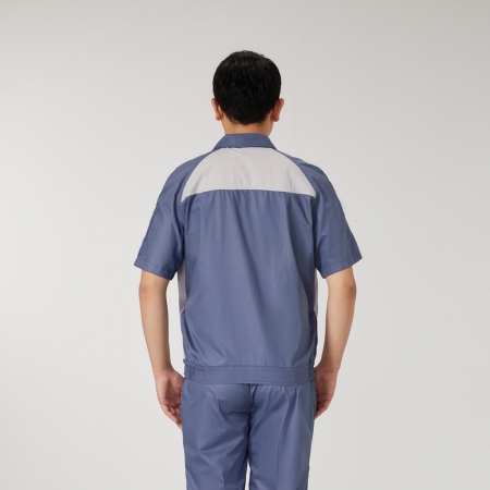 墨綠拼彩藍(lán)色工作服AD2204-1