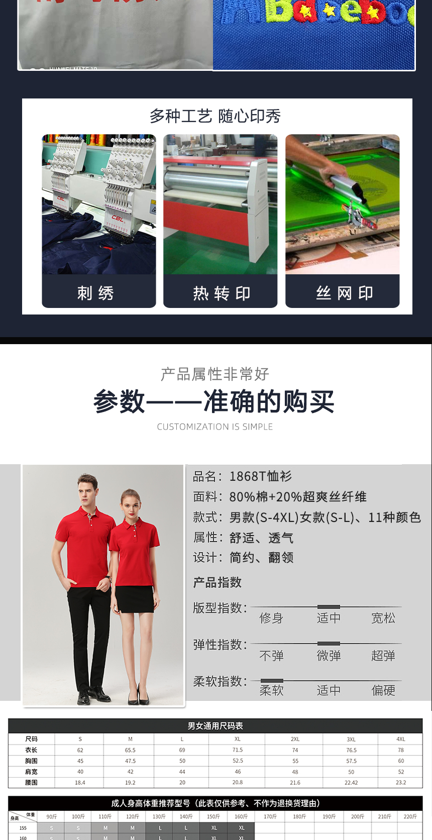 t恤衫工作服款式詳情